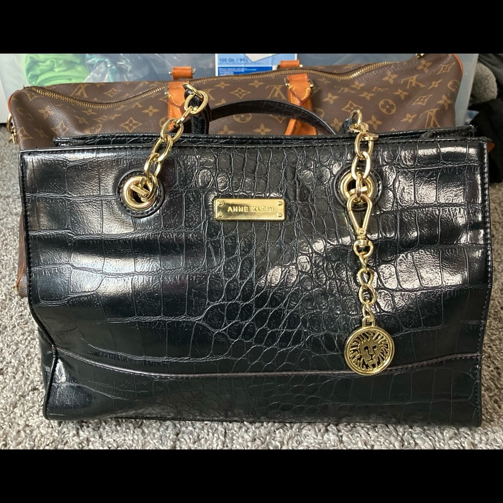 Anne Klein faux snake skin bag
